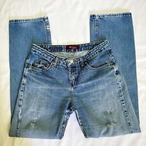 Lee Distressed Ripped Mid Rise Jeans Slouchy Boyfriend Fit Women's Size 8